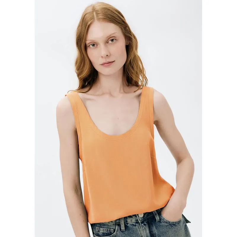 Regata Feminina Em Peach Touch - Laranja P