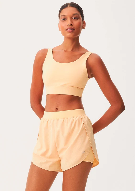 Shorts Esportivo Hering Runner Texturizado Feminino - Amarelo G