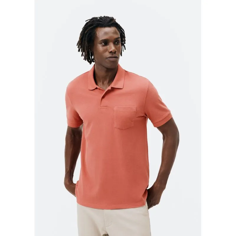 Camisa Polo Básica Masculina Em Piquet Com Bolso - Vermelho M