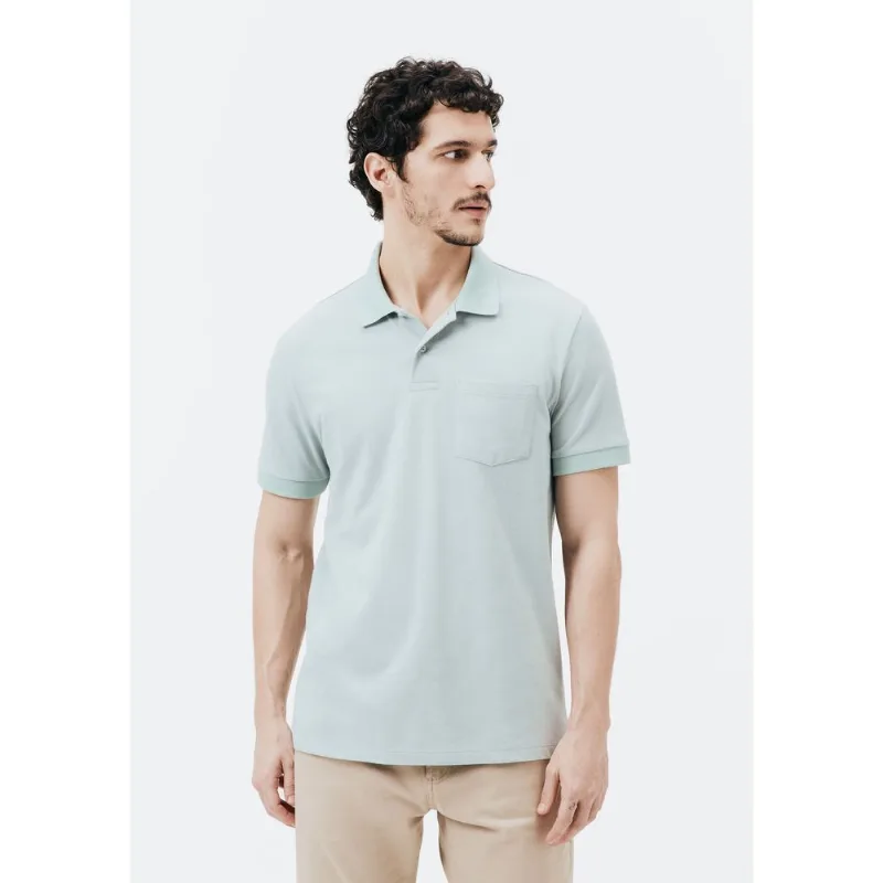Camisa Polo Básica Masculina Em Piquet Com Bolso - Verde XG