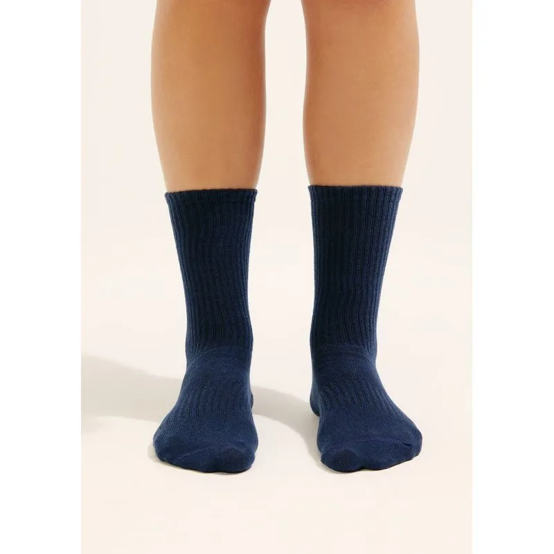 Meia Cano Longo Canelada Hering + Cosmo - Azul M