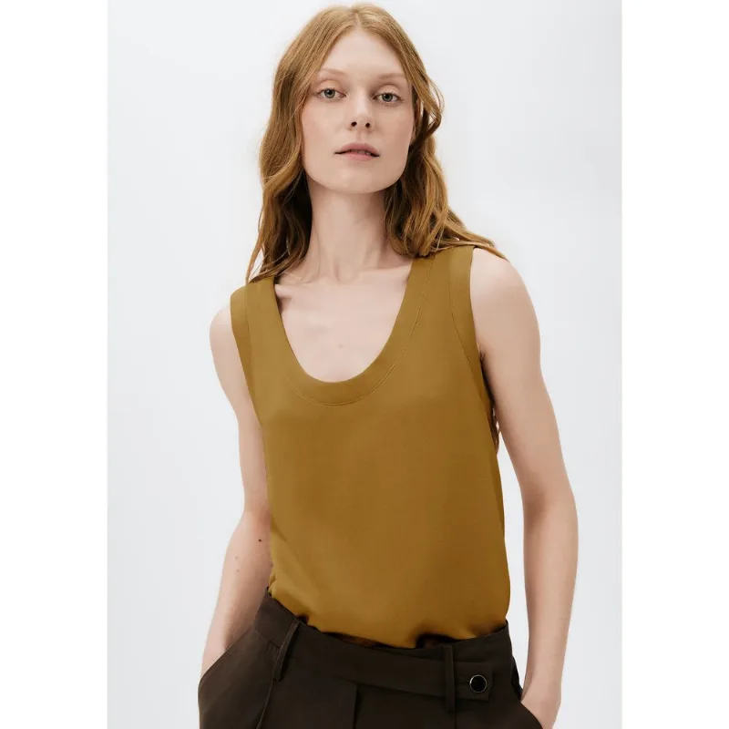 Regata Feminina Decote U Em Viscose - Caqui XG
