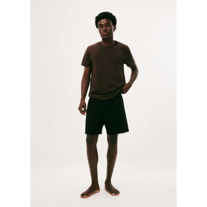 Pijama Curto Masculino Malha De Algodão - Marrom G