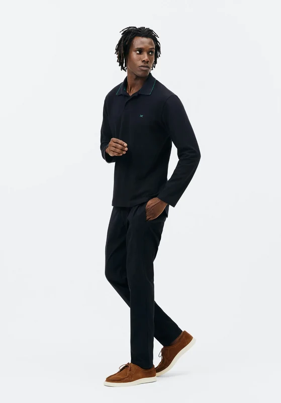 Polo Regular Hering Em Piquet Masculino - Preto XGG