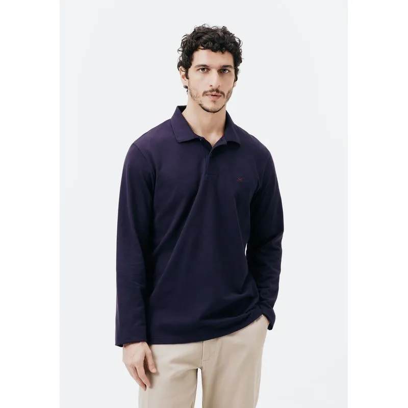 Polo Masculina Regular em Piquet - Azul G