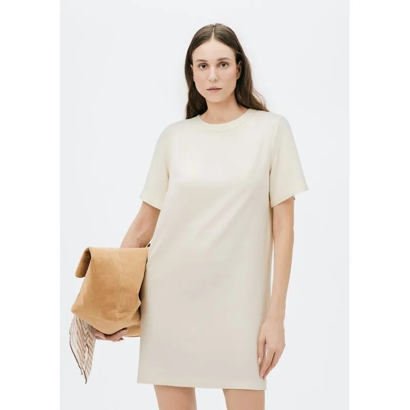 Vestido Curto Em Viscose Creponada - Off white XG