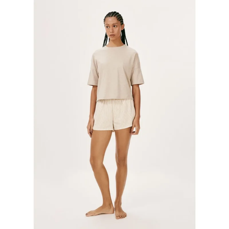Pijama Curto Feminino Box Estampado - Bege G