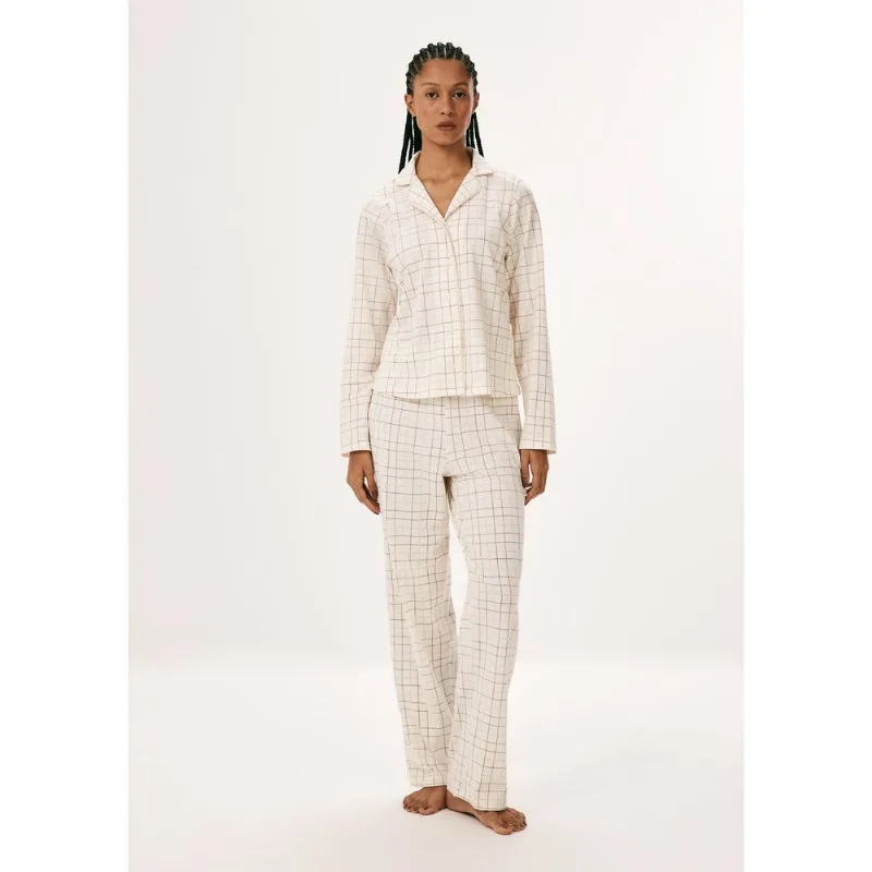 Pijama Longo Feminino Americano Estampado - Nude M