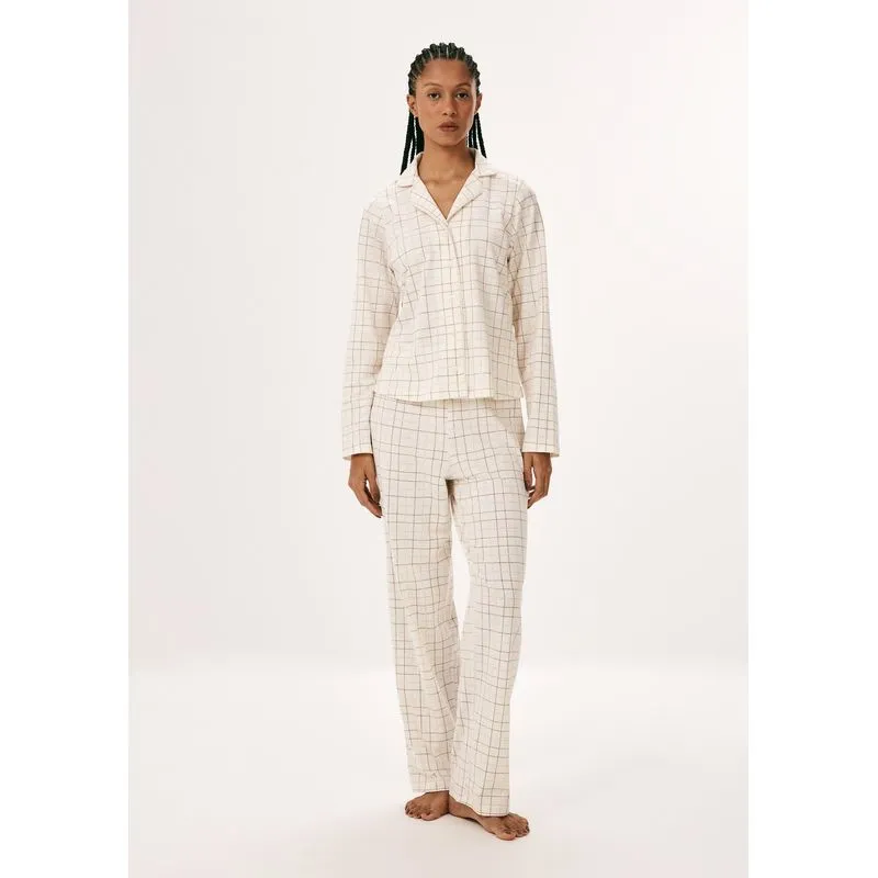 Pijama Longo Feminino Americano Estampado - Nude G