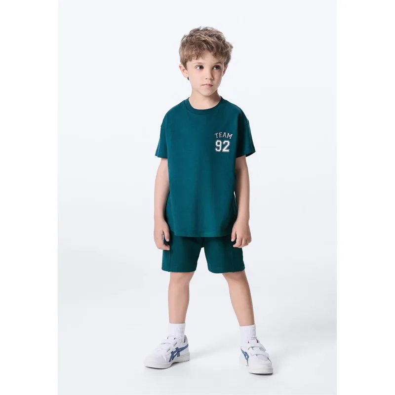 Conjunto Curto Infantil Menino Com Estampa - Verde 002