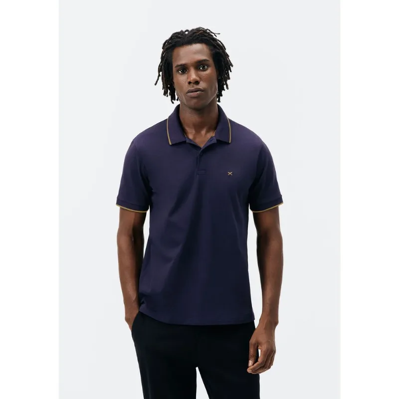 Camisa Polo Básica Masculina Super Cotton Com Bordado - Azul XXG