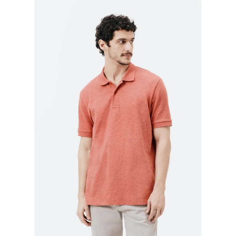 Camisa Polo Básica Masculina Em Malha Texturizada - Vermelho XXG