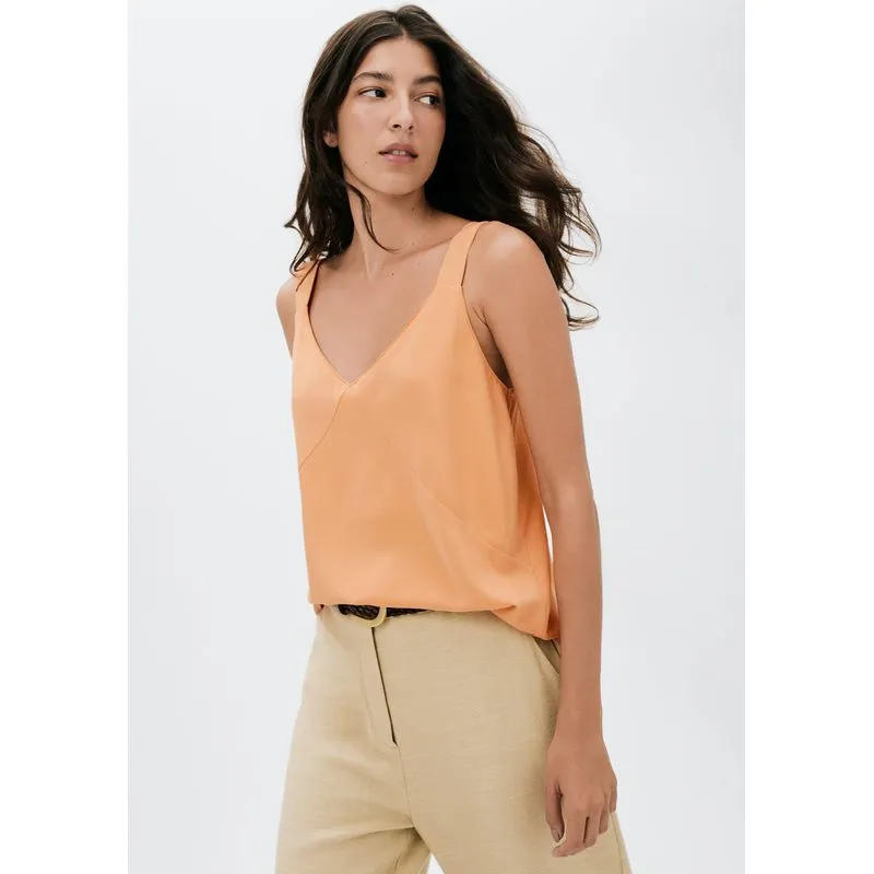 Regata Feminina Decote V - Laranja P