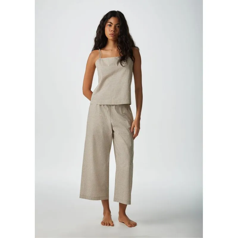 Pijama Longo Feminino Xadrez - Marrom XP