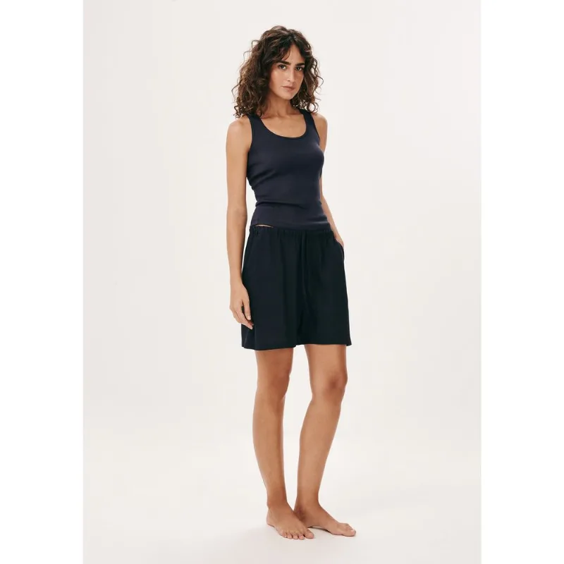 Shorts Feminino Reto Em Viscolinho - Azul G