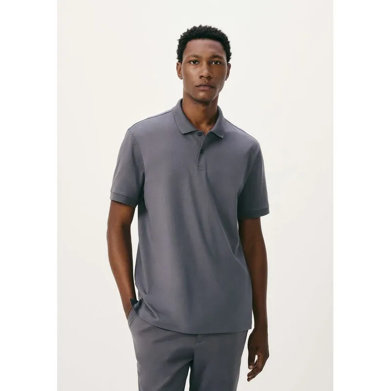 Camisa Polo Básica Masculina Em Algodão Pima - Azul XXG