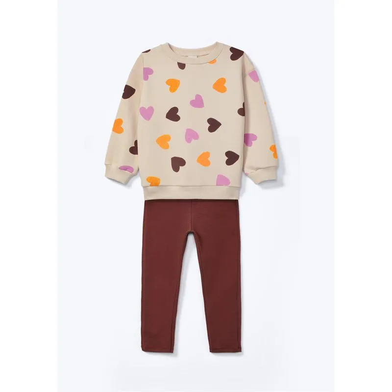 Conjunto Infantil Menina Toddler Moletom Oversized - Off white 001