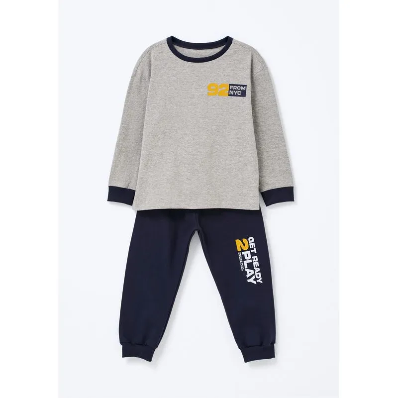 Conjunto Infantil Menino Toddler Regular Estampado - Cinza 002