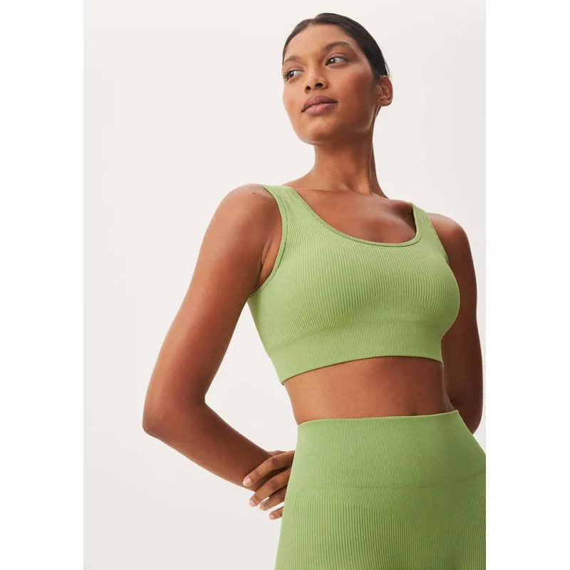 Top Esportivo Canelado Sem Costura - Verde G