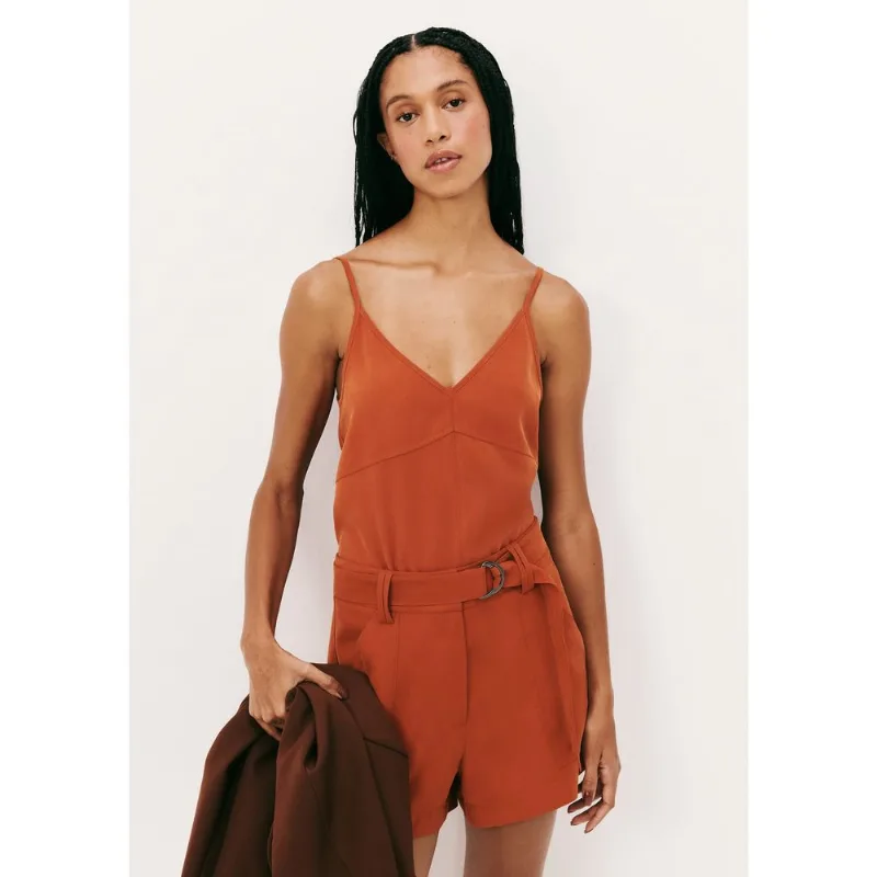 Regata Feminina Alças Finas Peach Toutch - Terracota G