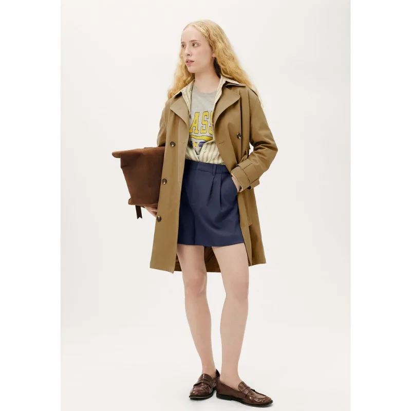Shorts Feminino Em Alfaiataria - Azul 036