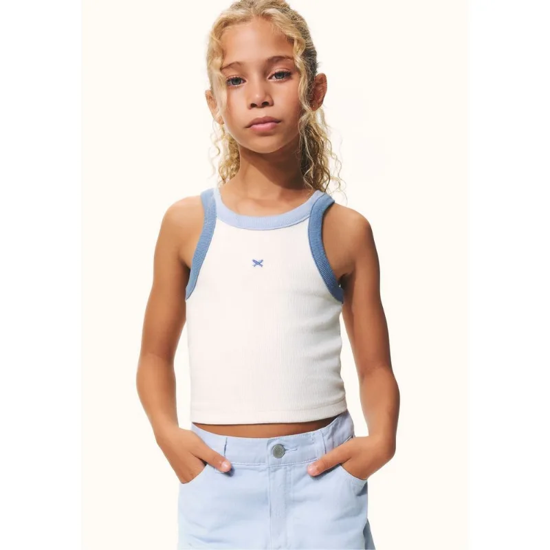 Regata Cropped Infantil Menina Em Ribana - Off white 012