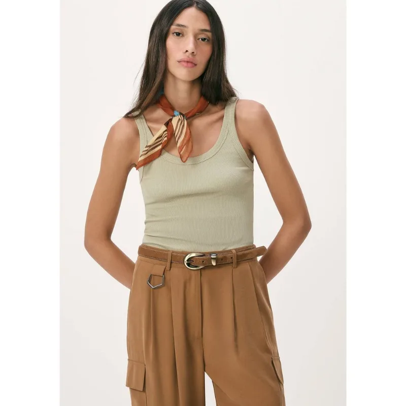 Regata Básica Feminina Slim Rib - Cinza EXG