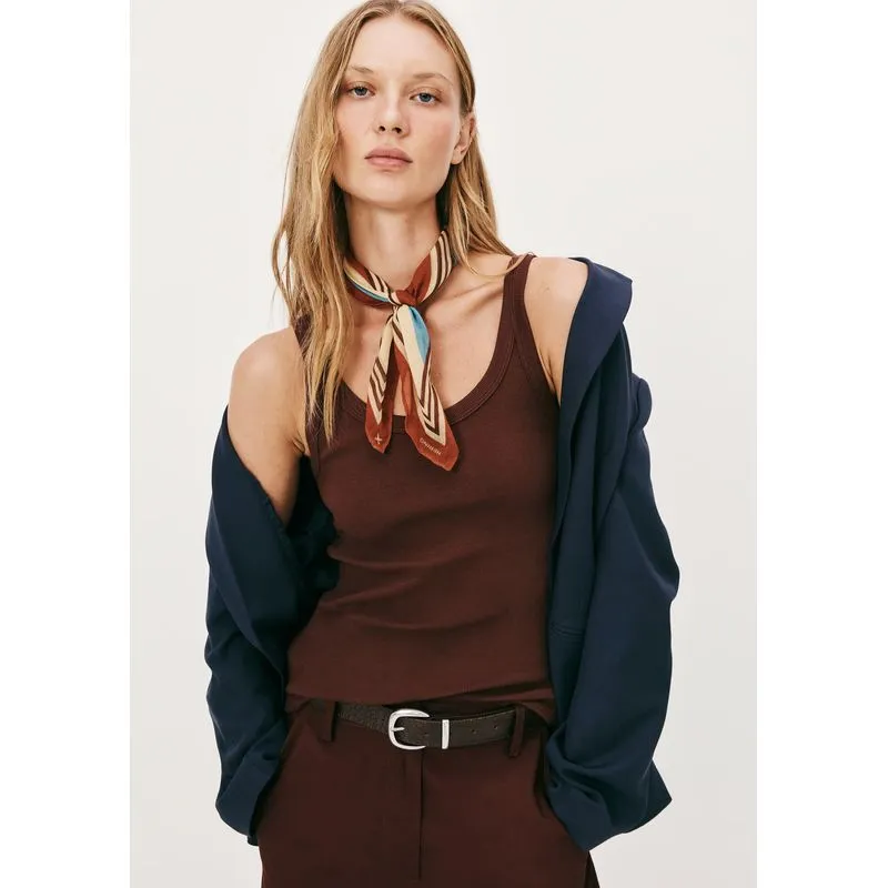 Regata Básica Feminina Slim Rib - Vinho XXG