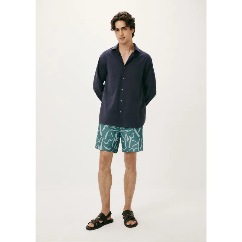 Shorts Praia Masculino Estampado - Verde G