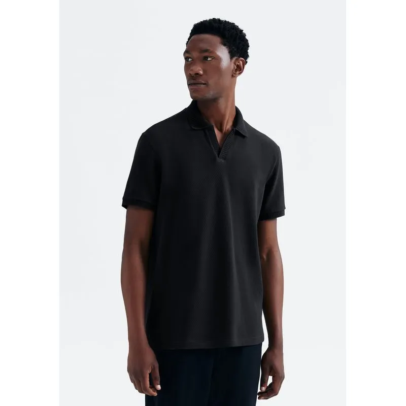 Camisa Polo Masculina Manga Curta Texturizada - Preto XG