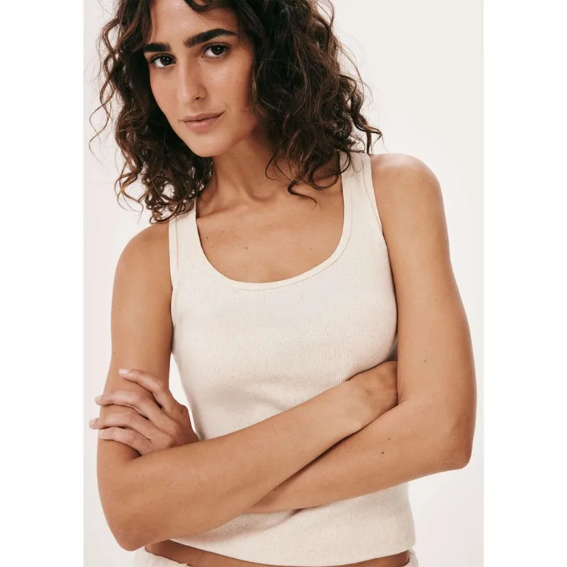 Regata Feminina Nadador Em Ribana Canelada - Off white XP
