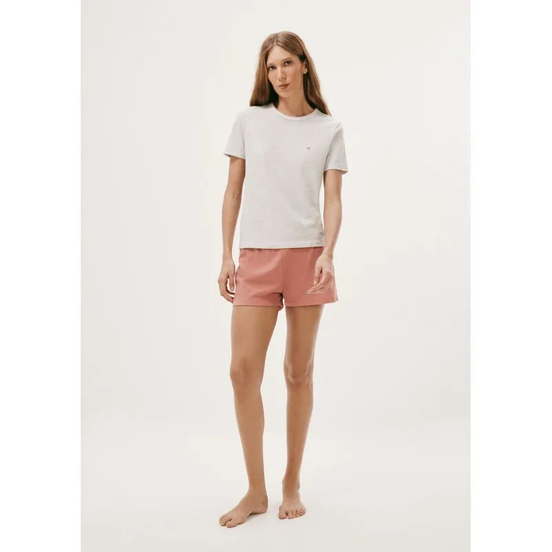 Pijama Curto Feminino Malha De Algodão - Cinza XP