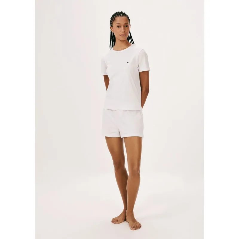 Pijama Curto Feminino Em Malha De Algodão - Cinza M