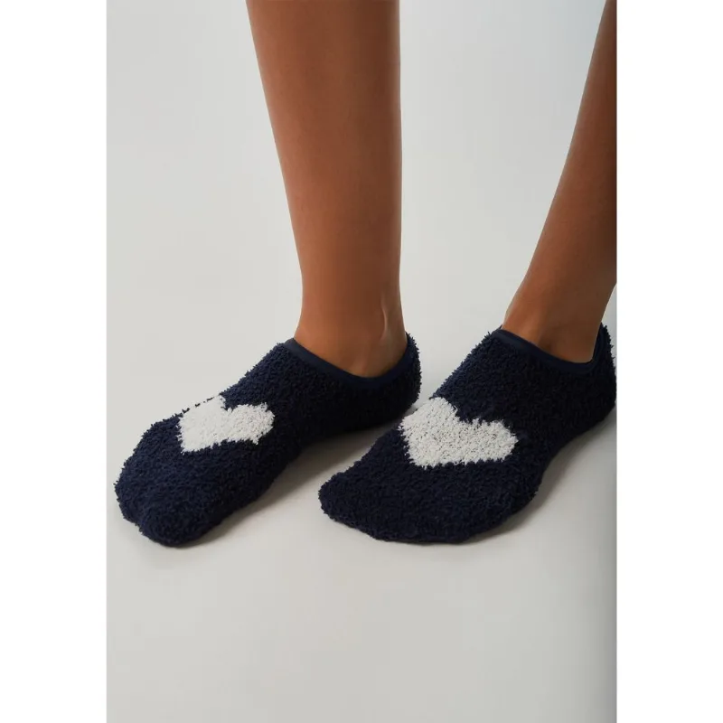 Meia Sapatilha Feminina Em Chenille - Azul G