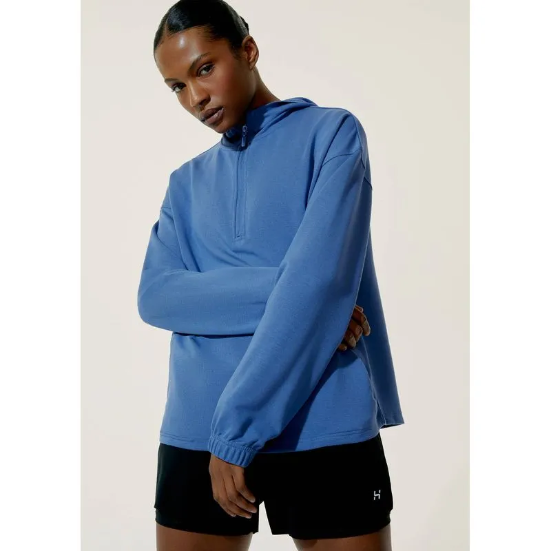 Blusão Esportivo Feminino Gola Alta Com Zíper - Azul XG