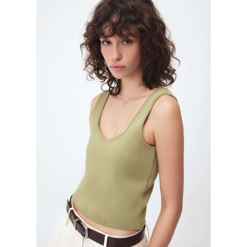 Top Feminino Em Tricô - Bege G