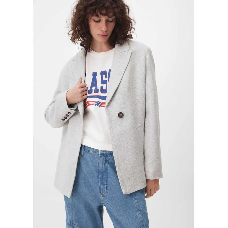 Casaco Sobretudo Feminino De Lã - Azul M