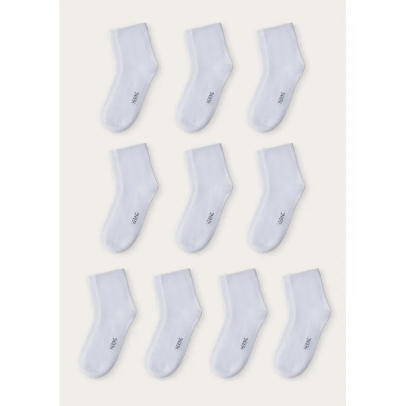 Kit 10 Meias Em Algodão Cano Médio - Branco M