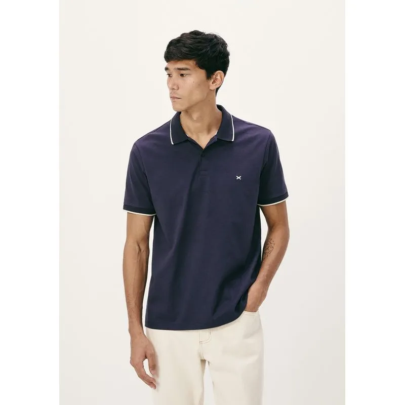 Camisa Polo Básica Masculina Super Cotton Com Bordado - Azul XXG