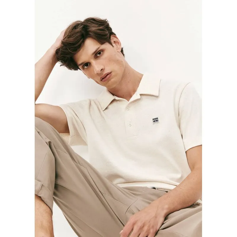 Camisa Polo Masculina Manga Curta Comfort - Off white XG