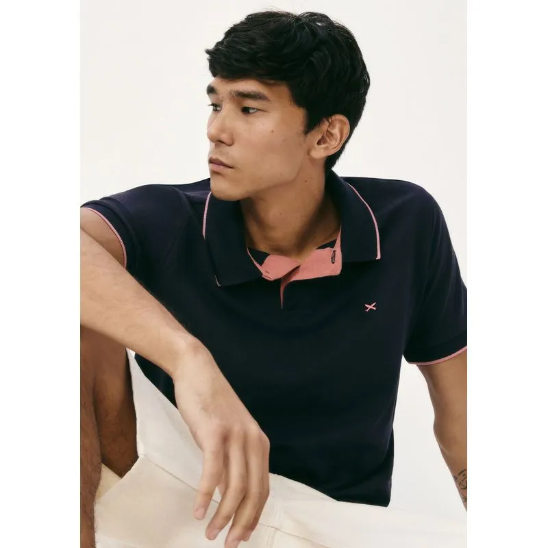 Camisa Polo Básica Masculina Em Piquet Com Bordado - Azul XXG