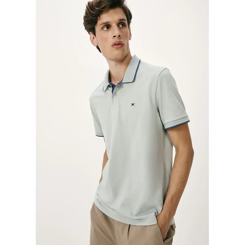 Camisa Polo Básica Masculina Em Piquet Com Bordado - Azul XXG