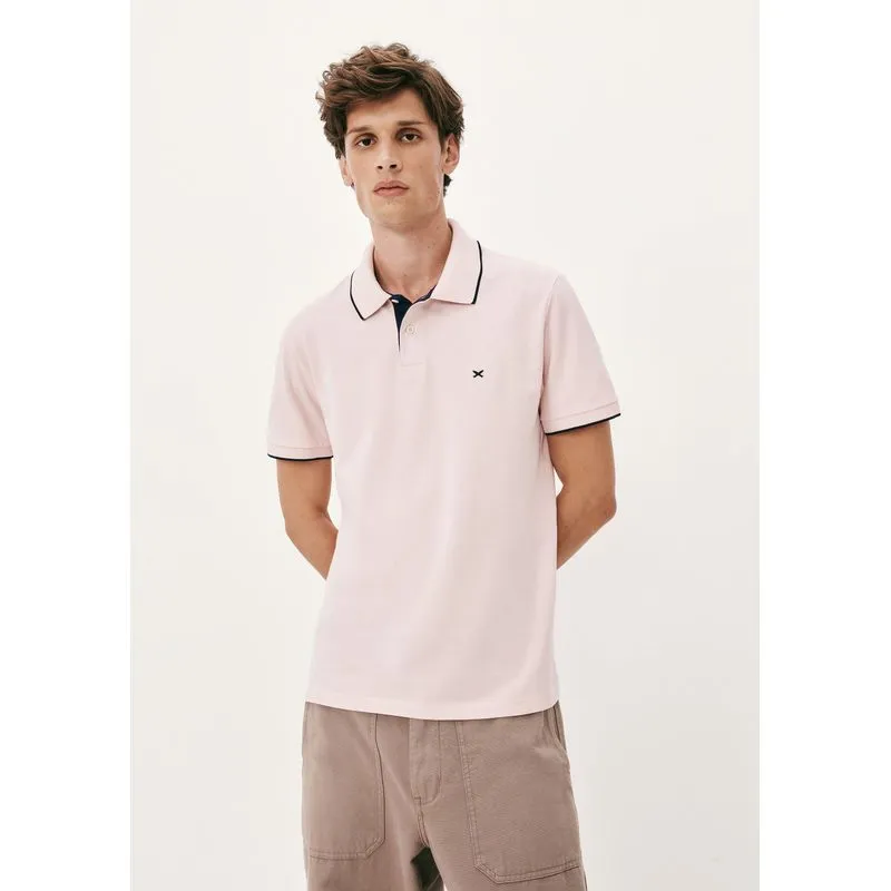 Camisa Polo Básica Masculina Em Piquet Com Bordado - Rosa G