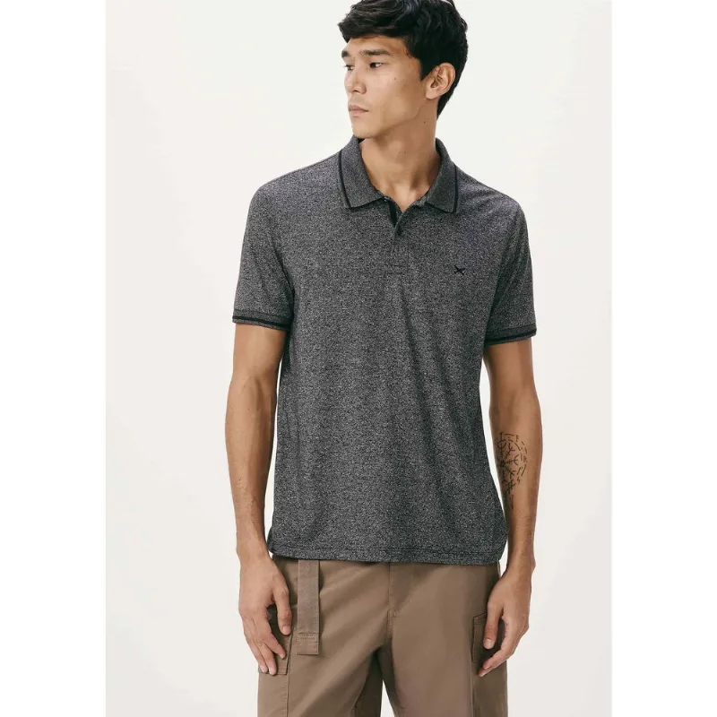 Camisa Polo Básica Masculina Em Malha Texturizada - Cinza XG