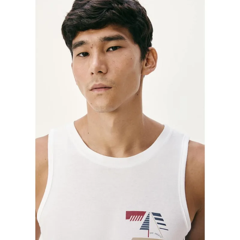 Regata Básica Masculina Regular Com Estampa - Branco M