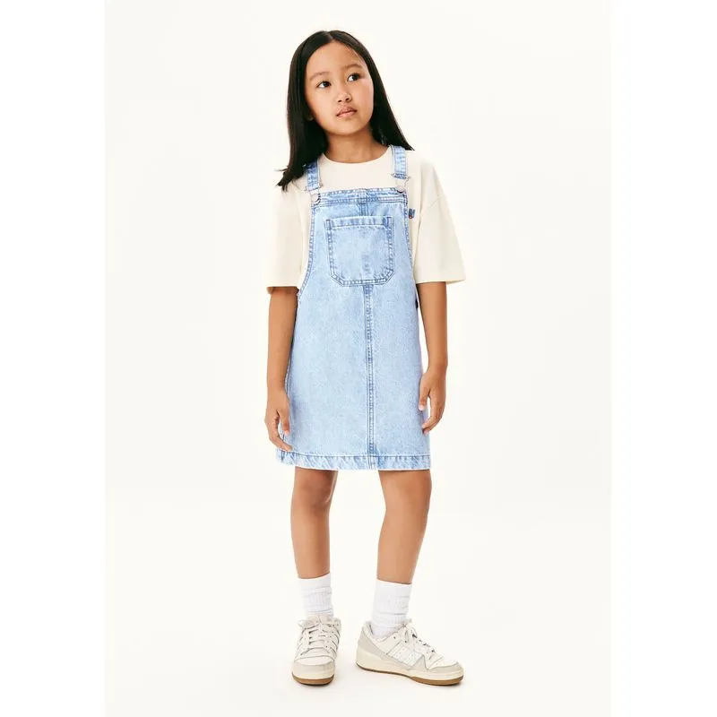 Salopete Infantil Menina Em Jeans Estonado - Azul 006