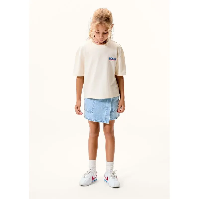 Shorts Saia Infantil Menina Jeans - Azul 010