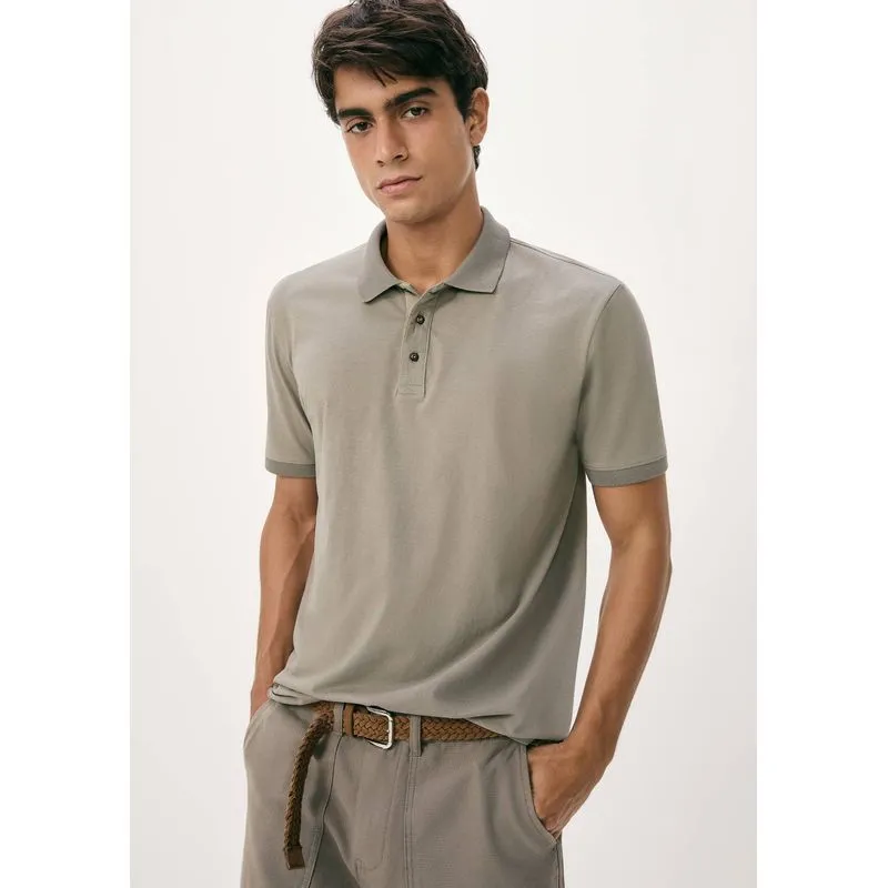 Camisa Polo Masculina Malha Sarjada - Verde M