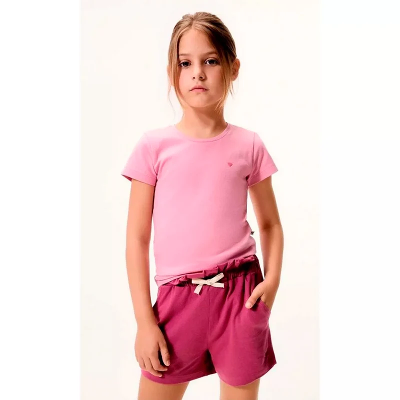 Shorts Clochard Moletom Hering Kids Feminino – Roxo 16