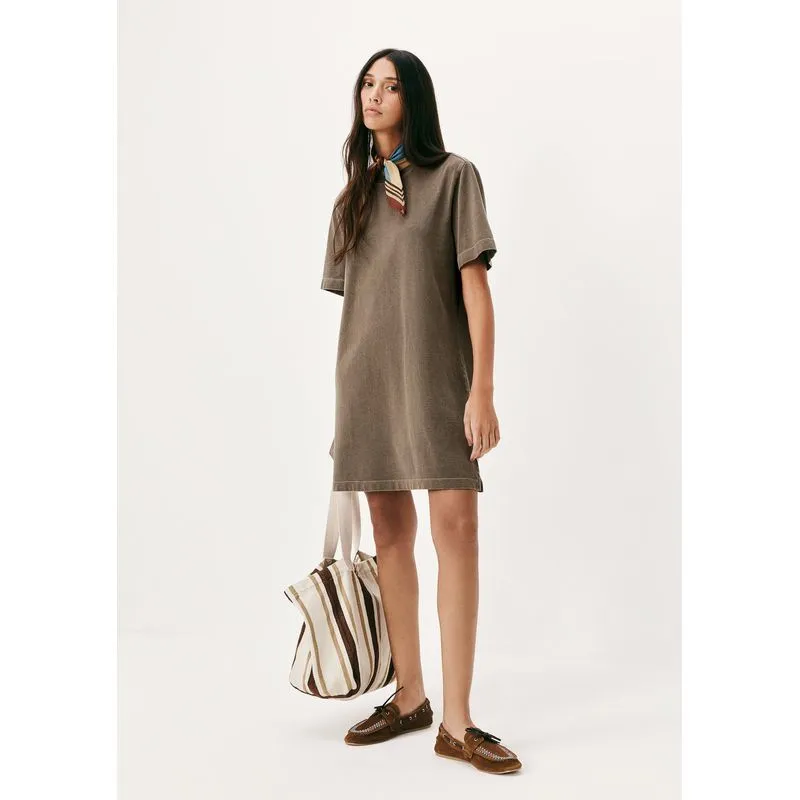 Vestido Curto Reto Estonado - Marrom XP